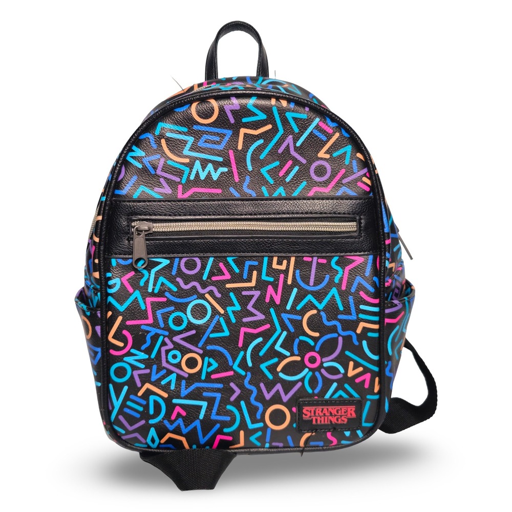 Stranger Things Funko Mini Backpack Womens Small Black Geometric 80s